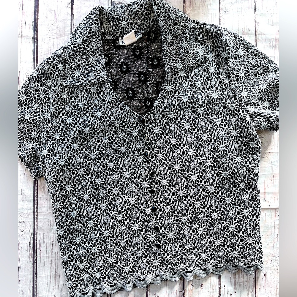 Vintage Top 90s vintage lace texture size Xl